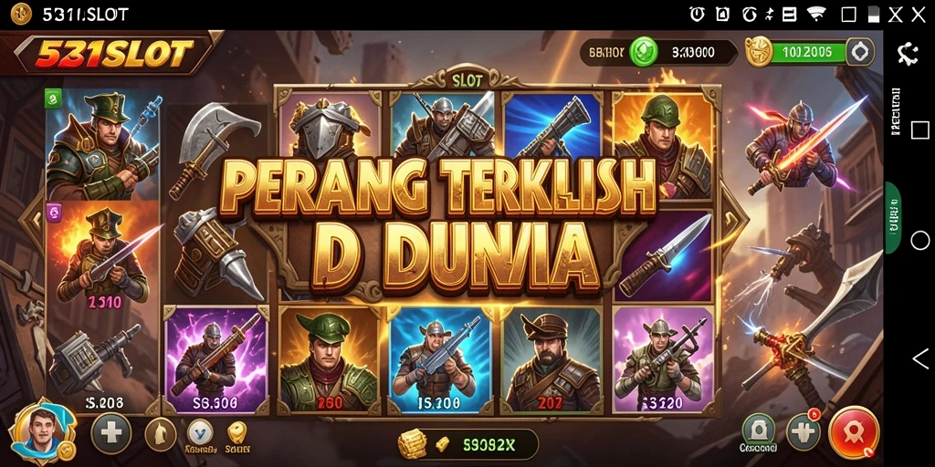 Screenshot gameplay 531SLOT yang menunjukkan aksi Battle Royale yang intens.