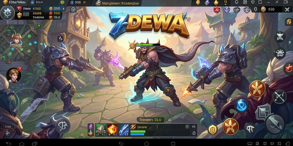 Tampilan gameplay luar biasa dari 7DEWA dengan aksi SLG yang mendalam.