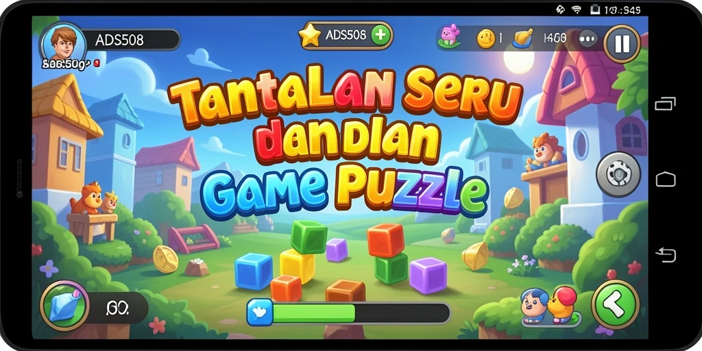 Tampilan seru dan menantang dari gameplay Puzzle ADS508.