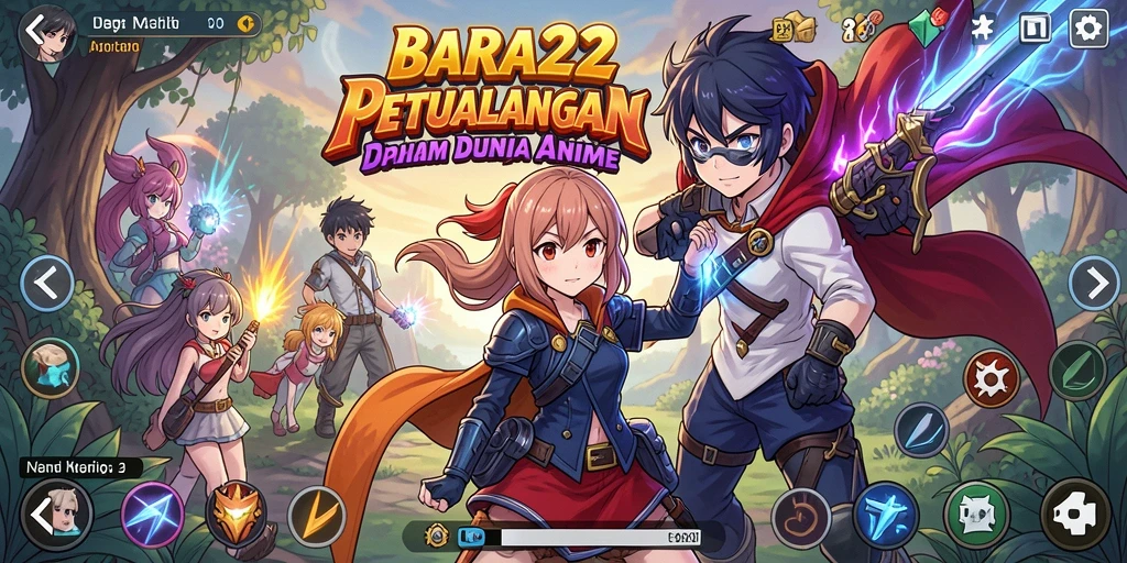 Tampilan gameplay BARA22 yang menakjubkan dengan karakter Anime.