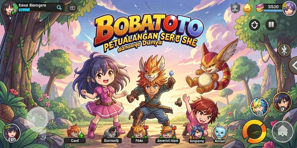 Gambaran gameplay BOBATOTO yang penuh aksi dan karakter anime.