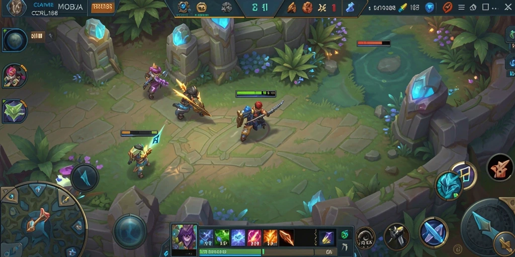 Tampilan gameplay yang menyenangkan dalam CORLA188 MOBA.