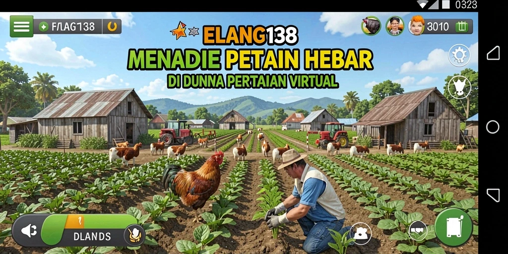 Screenshot gameplay ELANG138 menunjukkan aktivitas bertani yang seru.