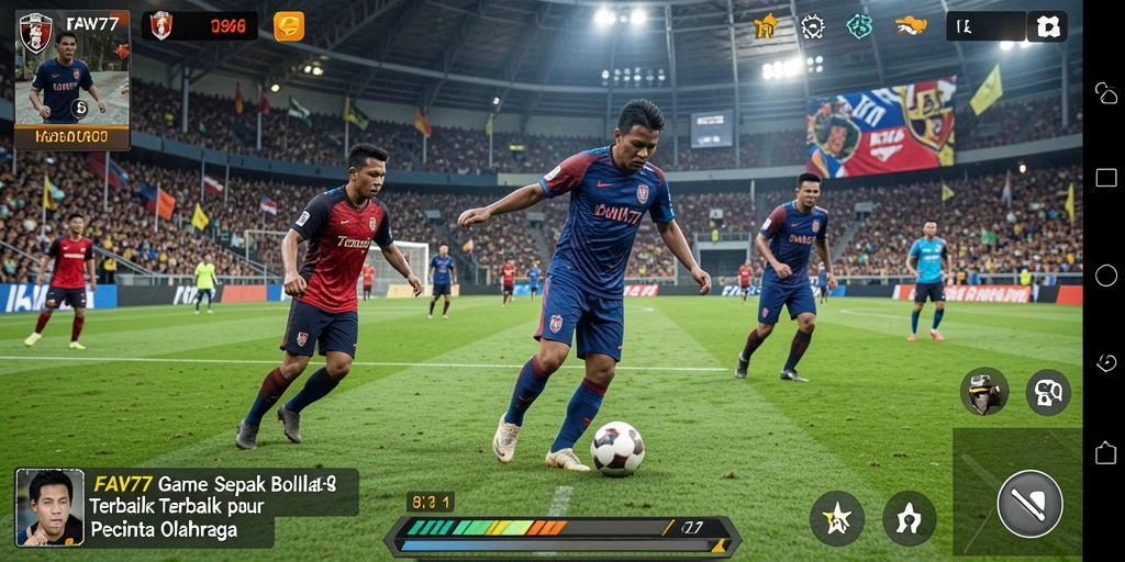 Gameplay FAV77 menampilkan pertandingan sepak bola yang mendebarkan dan realistis.