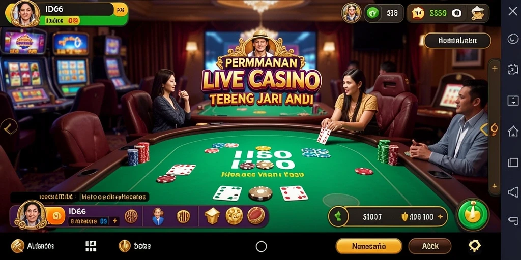 Tampilan gameplay Live Casino ID66 yang mendebarkan dan interaktif.