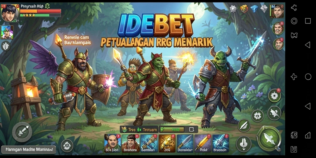 Tampilan screenshot <strong>IDEBET</strong> menunjukkan pertarungan karakter yang dinamis dan lingkungan yang menakjubkan.