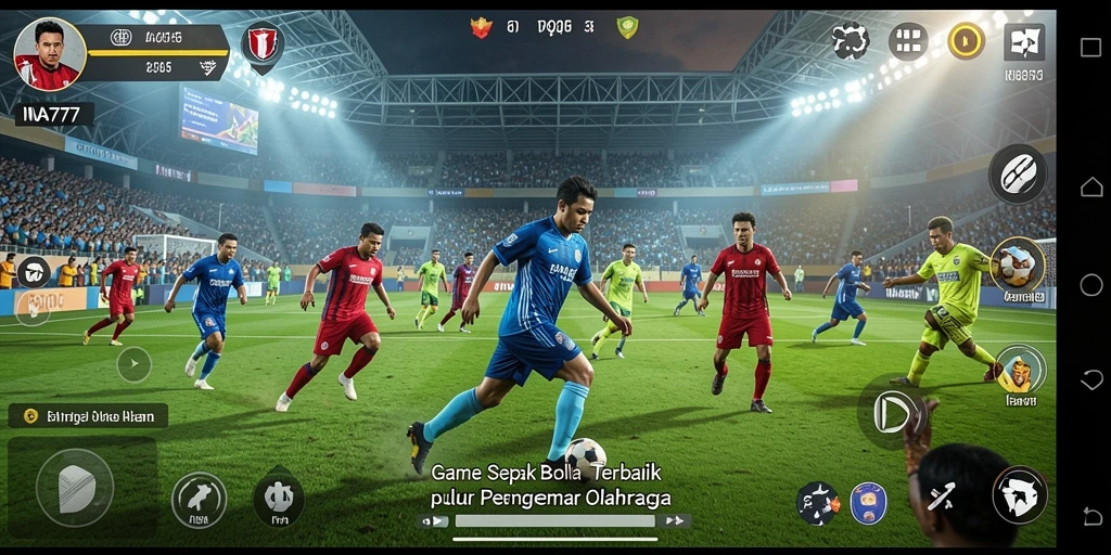 Screenshot gameplay INA777 menampilkan pertandingan sepak bola yang seru dan grafis yang mengesankan.