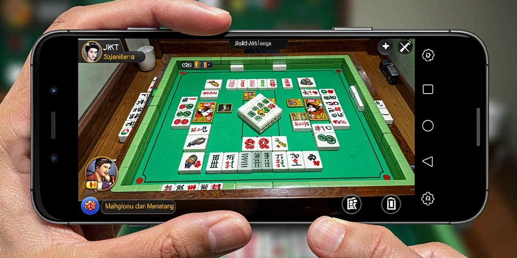 Screenshot gameplay JKTJKT menampilkan aksi seru permainan Mahjong.