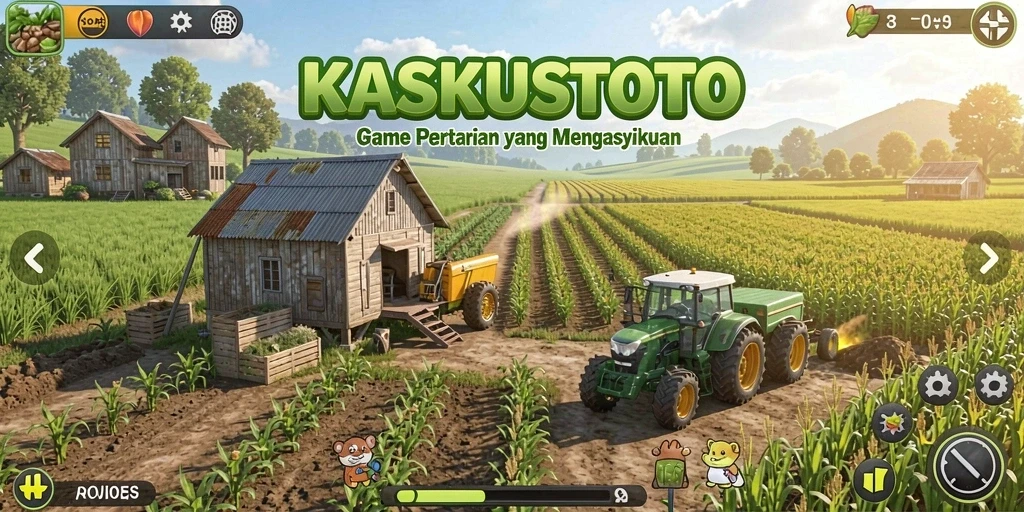 Tampilan gameplay KASKUSTOTO dengan aktivitas bertani yang seru.