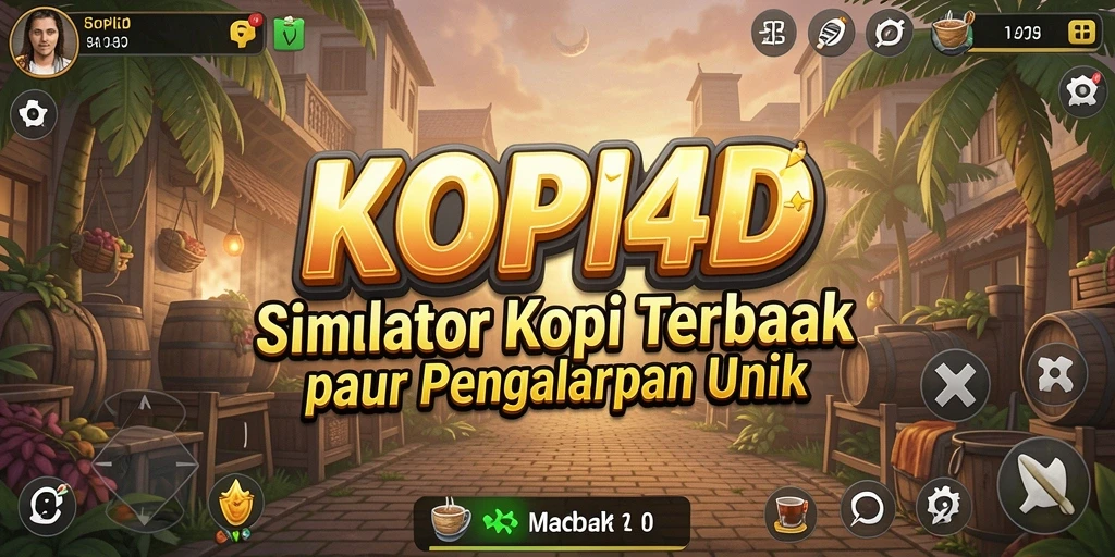 Screenshot gameplay KOPI4D menampilkan suasana kafe yang hidup dan interaksi pelanggan.