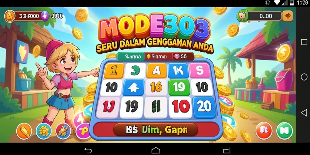 Tampilan aksi seru dalam permainan Bingo MODE303.