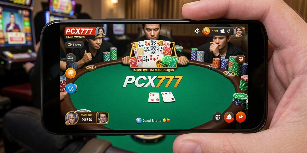 Tampilan menarik dari gameplay Poker di PCX777.