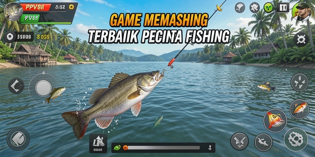 Tampilan gameplay PPV88 dengan suasana memancing yang menenangkan.