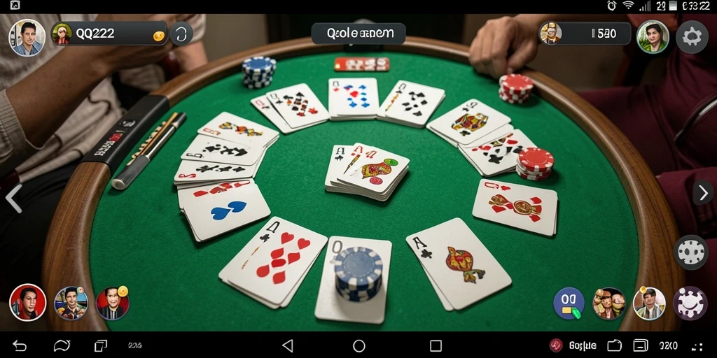 Tampilan gameplay yang seru dalam permainan Gaple QQ222.