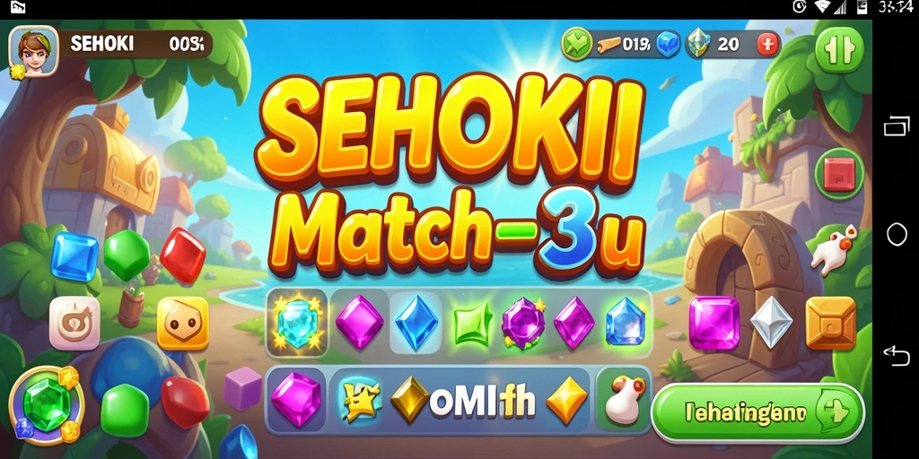 Tampilan gameplay seru dalam SEHOKI dengan tantangan Match-3.