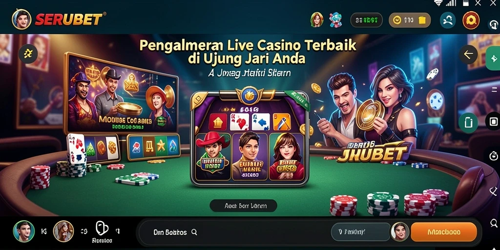 Tampilan gameplay SERUBET yang memukau dan interaktif di Live Casino.