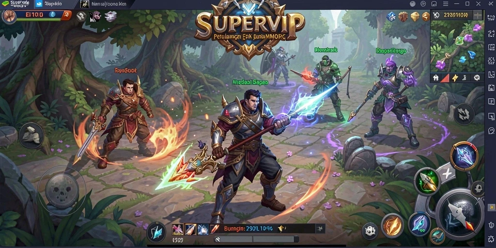 Tampilan petualangan seru dalam game MMORPG SUPERVIP.