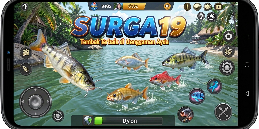 Screenshot gameplay SURGA19 menampilkan momen seru menembak ikan.