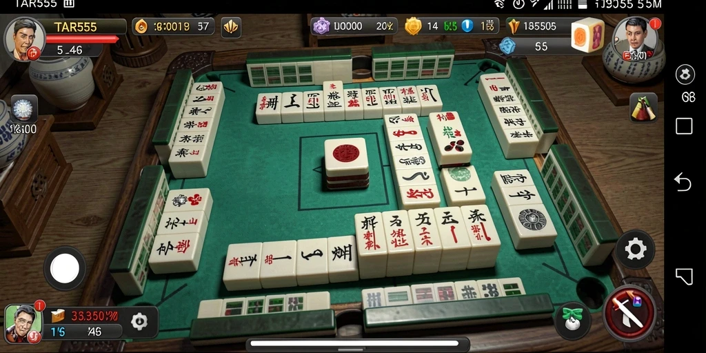 Screenshot TAR555 menampilkan aksi seru permainan Mahjong yang menantang.