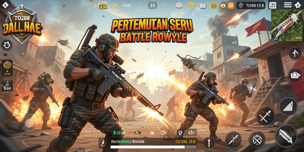 Tampilan gameplay TO288 saat pertarungan Battle Royale yang seru.